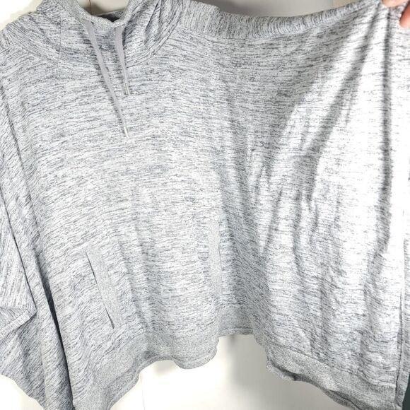 Athleta Women's Gray Blissful Sz M Oversized 3/4 Sleev Poncho Hoodie Sweatshirt - Picture 2 of 9